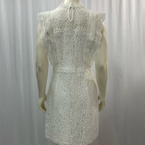 ONLY White Lace High Neck Dress Size 40/Large - Picture 4 of 10